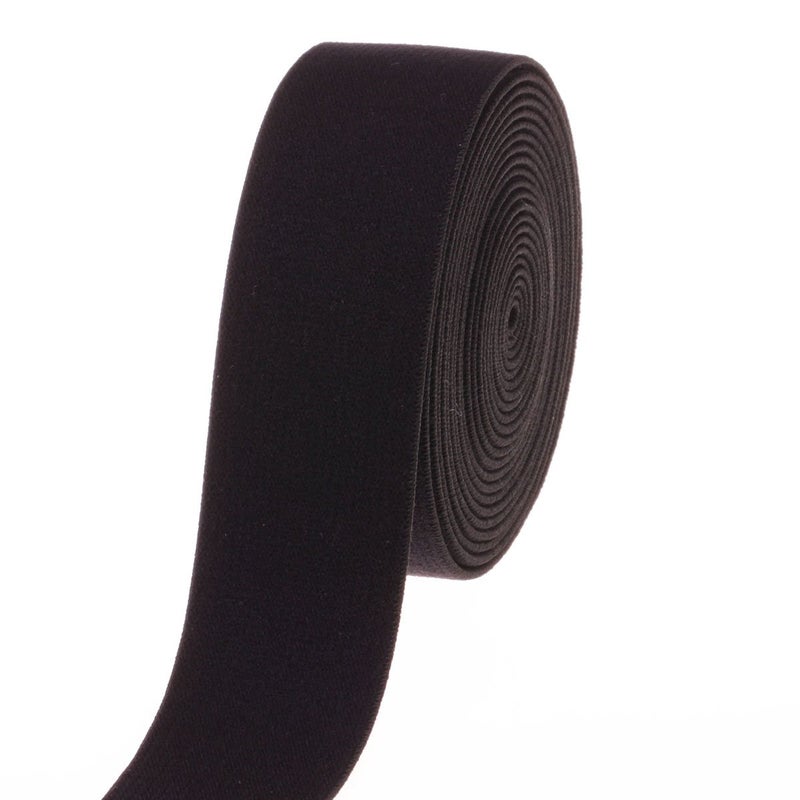Cotowin 1 1/4 inch Black Plush Elastic Soft Comfortable Sewing Elastic - 3 Yards - Image 1